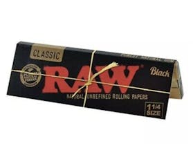 Raw - Black - Rolling Papers - 1 1/4 Size - 50 Leaves