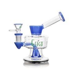 EG Glass - Space Mini Rig "Sweet Puff" - Glass Pipe - 5.7" - Jade Blue