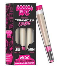 Bodega Boyz - Unrefined Brown Paper .5g with "Ceramic tip" - Cone - 6pk - Mini Size 80mm