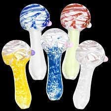 Swirled and Fritted 3.5" Spoon Pipe