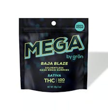 Grön Mega Pearls Edibles 2pk/100mg Live Rosin- Baja Blaze