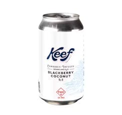 Keef: Infused Beverage | Blackberry Coconut Sparkling Water 1:1 | 25mg THC : 25mg CBD | 12oz