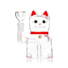 Lucky Money Cat Glass 5" Bong