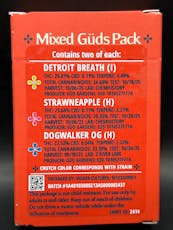 Mixed Gud 'Zoy Sauce (I), Hashburger (I), White Tiger (H)' Pre-roll 6 Pack