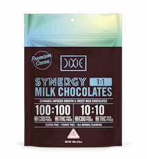 Dixie - Synergy Milk Chocolate 1:1 CBD:THC 10pk - 100mg (10 x 10mg)