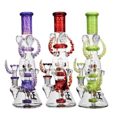 EG Glass | Bong | Water Pipe | 11" | EG-100 Sandblasted Clock Design | Assorted