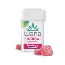 Wana: Gummies | Sour Raspberry Limeade | Indica | 300mg | 10pk