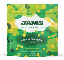 JAMS, Sour Green Apple Fast Acting Jellies, (H) 20:1 (20 x 5mg) 100mg