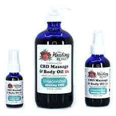 The Healing Rose | Unscented | CBD Massage and Body Oil | 250mg | 30ml