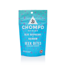 Geek Bites | Blue Raspberry + Rainbow | 100mg | Crunchy Candy Coated Gummies | 10-Pieces
