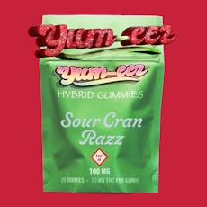 YUM-EEZ - GUMMIES - 100MG - 10PK - SOUR CRAN RASPBERRY - HYBRID