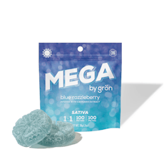Grön - Gummies - Blue Razzleberry Mega Pearl 1:1 THC:CBG 100mg