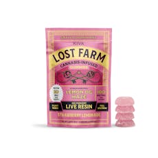 Strawberry Lemonade x Lemon OG Haze (10pk) | Live Resin Gummies | Lost Farm by KIVA | 100mg