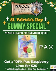 St. Patricks Gummy Special : PAX Raspberry Lime 10PK