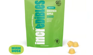 High Dose Greener Apple Gummies 250mg (10-Pack | 25mg Each)