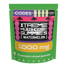 Codes: Xtreme Gummies | Watermelon | 1000mg | 10pk