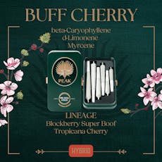 PEAK - PREROLL MULTI SIZE - 3.5G - 6PK - BUFF CHERRY - HYBRID