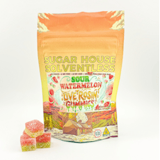 Sugar House Solventless | Sour Watermelon Live Rosin Gummies | 100mg THC/100 mg CBD
