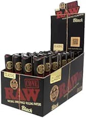 Raw Papers | Black Classic Cones | 1 1/4 6pk