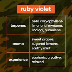 Codes: Flower | Ruby Violet | 3.5g