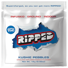 Ripped | Kushie Pebbles | Indica | Infused Pre-Ground Flower | 14g