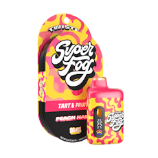 Super Fog Twisted Liquid Diamonds Disposable Vape Plus 2g Peach Halos