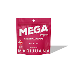 GRÖN - MEGA - GUMMIES - 100MG - 1PK - CHERRY LIMEADE RELAXED - INDICA