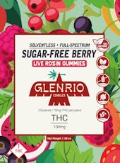 Glenrio 100mg Live Rosin Gummies | Sugar-Free Berry (hybrid)