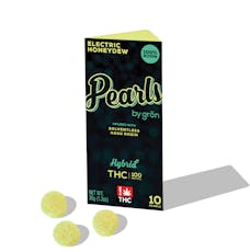 Pearls Hash Rosin Electric Honeydew Gummies 100mg (10mg ea | 10-Pack)