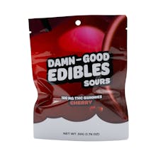 Damn Good Edibles Sour Gummies 100 MG Cherry 10pk