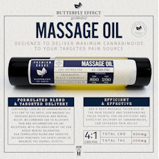 Butterfly Effect | Bergamot Vanilla 4:1 CBD | 200mg Massage Oil