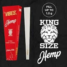VIBES 800 PK KING CONES HEMP