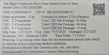 Sunset Citron Gummies 50mg (20-Pack | 2.5mg Each) (00219)