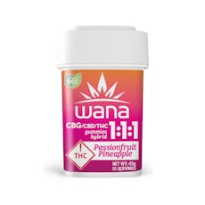 Passionfruit Pineapple 1:1:1 (CBG:CBD:THC) Gummies- 10pk - 100mg - Wana