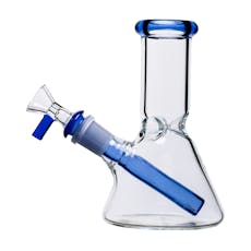 6" Beaker Bong - Clear with Blue