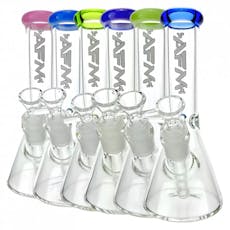 AFM Glass | Bong | Water Pipe | 8" | Colored Lip Clear Mini | Assorted