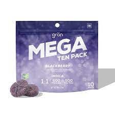 Grön - Gummies - Blackberry Mega Pearl 1:1 THC:CBN (I) (10pk) 500mg