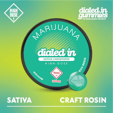 Dialed In | High Dose | Rosin Gummies | Sativa | Honeydew | 300mg | 10pk