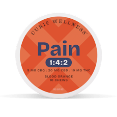 Curio 10mg Pain 1:4:2 Blood Orange Chews