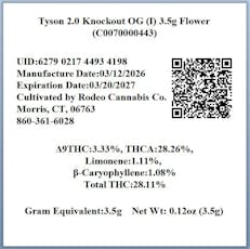 Tyson 2.0 Knockout OG (I) 3.5g Flower (C0070000443)