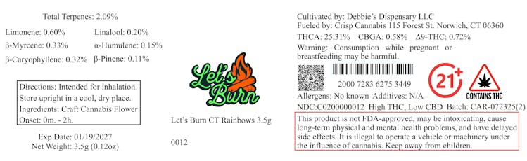 Let's Burn CT Rainbows 3.5g 0012
