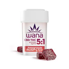 Wana 5:1 CBD/THC Gummies Pomegranate Blueberry Acai 00360