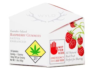 WLD Raspberry Sativa Gummy 50mg THC 8834133223