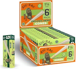 Zig-Zag - Organic Hemp Cones - 6-Pack (1 1/4 Size)