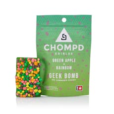 Geek Bomb | Green Apple + Rainbow | 100mg | Crunchy Candy Coated Gummy | 1-Piece