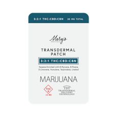 MARY'S MEDICINALS - TOPICALS - 15MG THC / 10MG CBD / 5MG CBN - PATCH TRANSDERMAL - FORMULA 3:2:1