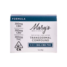 Mary's Medicinals | Ensemble Effect Transdermal Compound (1:1:1 THC:CBD:CBG - 300mg Total)