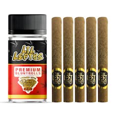 Left Coast | Strawberry Banana (Indica) | 1.2g Infused Blunt Preroll 5 Pack (6.5g) | THC 50%
