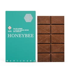 Honeybee | Milk Chocolate Bar | Toasted Coconut + Sea Salt 1:1 100mg