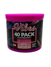 Vibes Variety (H) Lemon Cherry Glow Up (S) Momo Milk (I) Trapzilla (I) Weave Match Preroll 40 Pack 20g